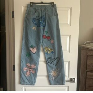 DAISY STREET DENIM JEANS SIZE 1 juniors baggy hi rise 100% cotton